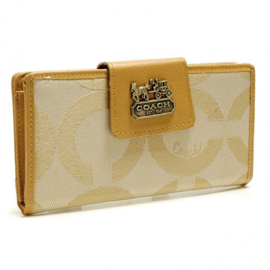 Coach In Signature Large Yellow Wallets ART [coach20210757] 34.74